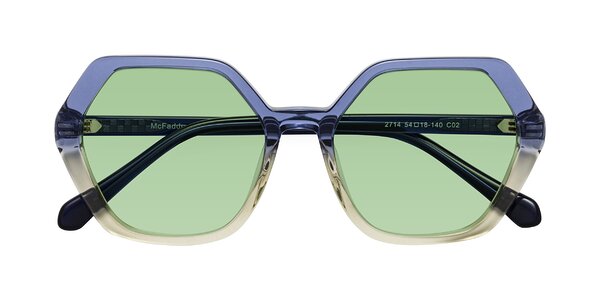 Front of McFadden in Clear Blue/Clear Green