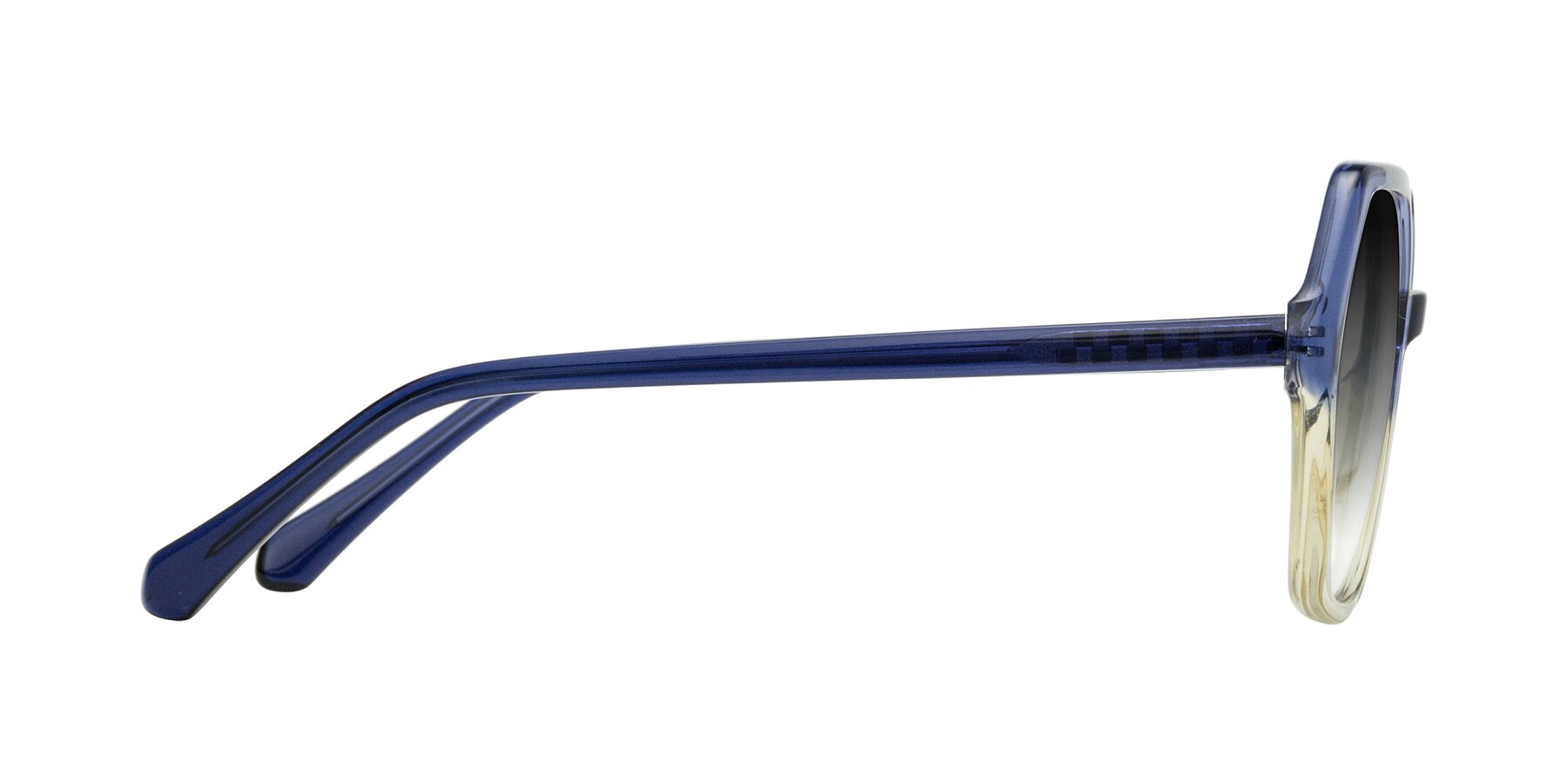 Side of McFadden in Clear Blue/Clear Green with Gray Gradient Lenses
