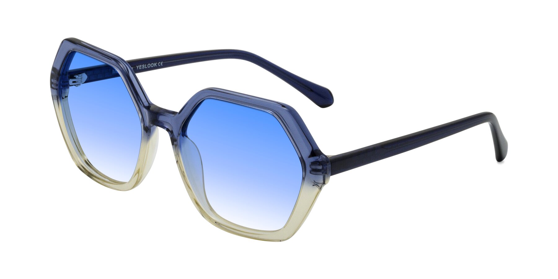Angle of McFadden in Clear Blue/Clear Green with Blue Gradient Lenses