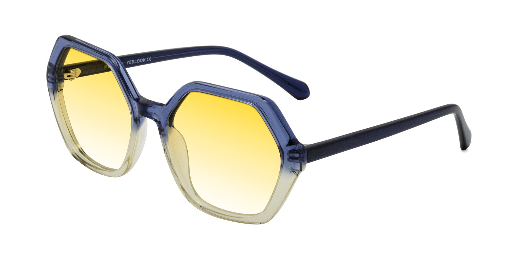 Angle of McFadden in Clear Blue/Clear Green with Yellow Gradient Lenses