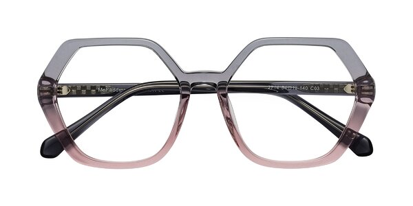 Front of McFadden in Clear Gray/Clear Pink