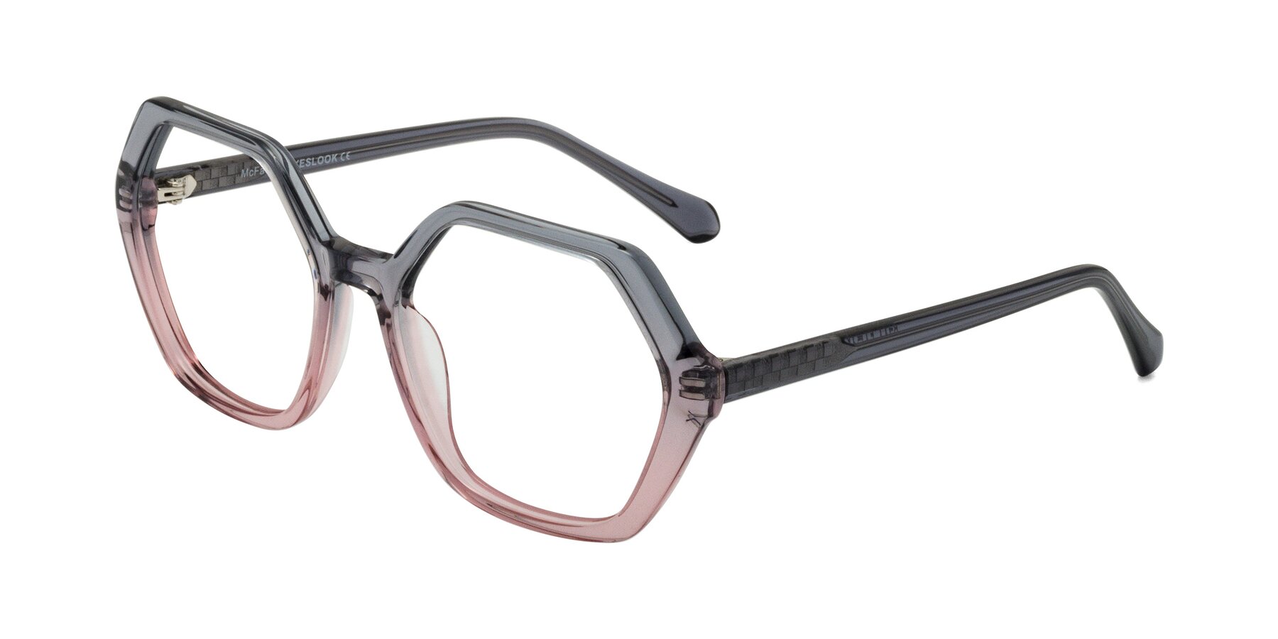 Angle of McFadden in Clear Gray/Clear Pink with Clear Blue Light Blocking Lenses