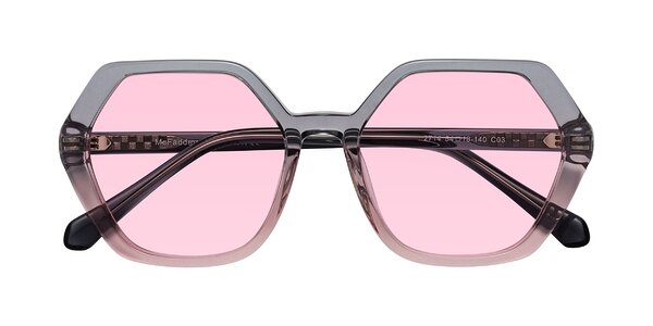 Front of McFadden in Clear Gray/Clear Pink
