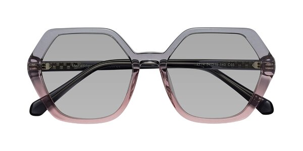 Front of McFadden in Clear Gray/Clear Pink