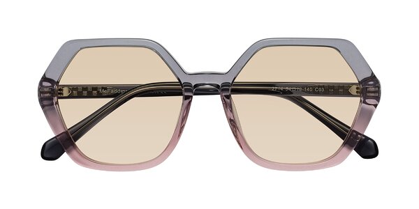 Front of McFadden in Clear Gray/Clear Pink