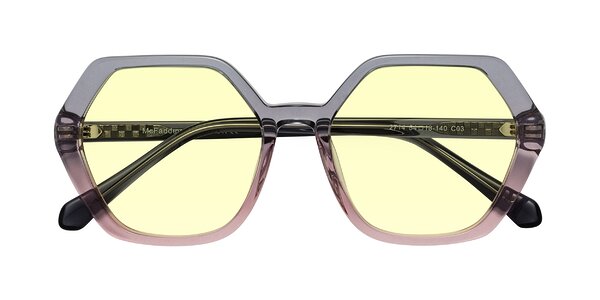 Front of McFadden in Clear Gray/Clear Pink