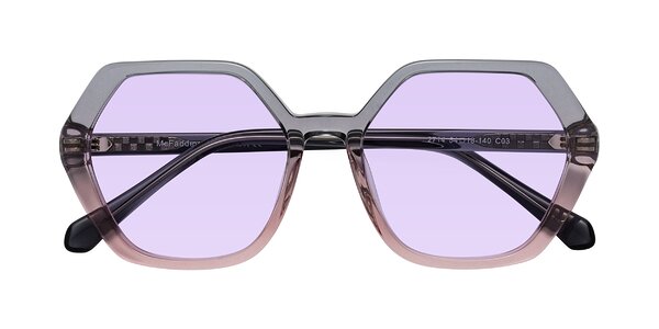 Front of McFadden in Clear Gray/Clear Pink