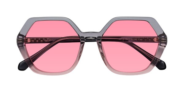 Front of McFadden in Clear Gray/Clear Pink