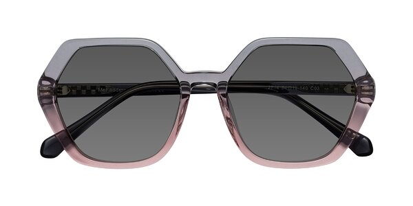 Front of McFadden in Clear Gray/Clear Pink