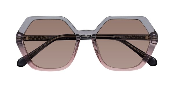 Front of McFadden in Clear Gray/Clear Pink