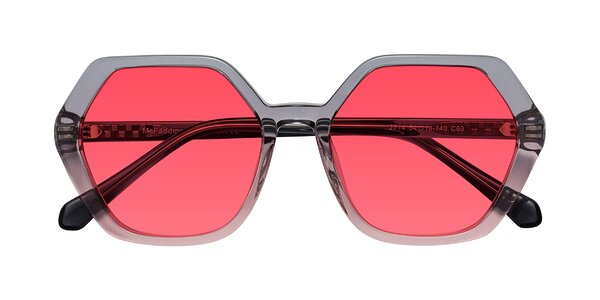 Front of McFadden in Clear Gray/Clear Pink