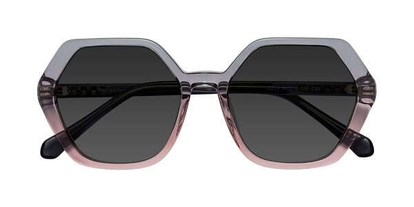 Front of McFadden in Clear Gray/Clear Pink