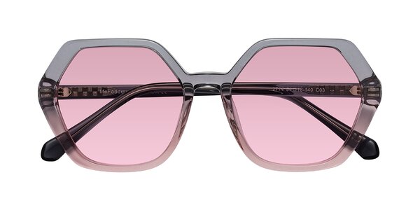 Front of McFadden in Clear Gray/Clear Pink