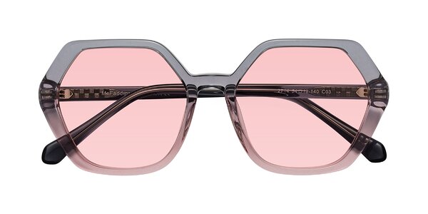 Front of McFadden in Clear Gray/Clear Pink