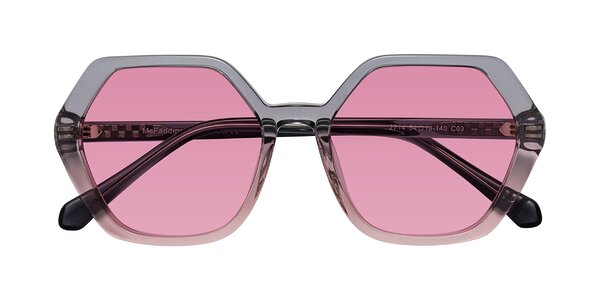 Front of McFadden in Clear Gray/Clear Pink