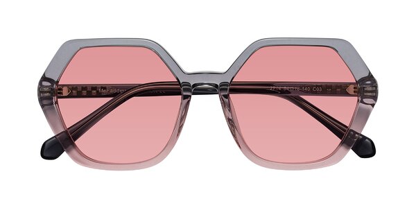 Front of McFadden in Clear Gray/Clear Pink