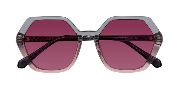 Front of McFadden in Clear Gray/Clear Pink