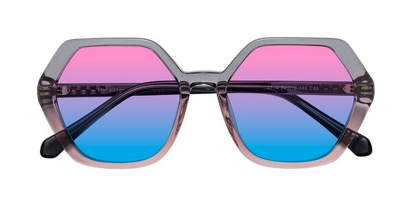 Front of McFadden in Clear Gray/Clear Pink