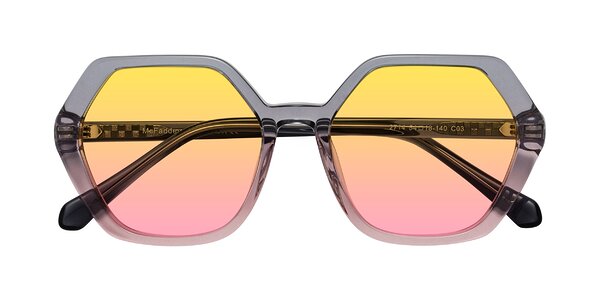Front of McFadden in Clear Gray/Clear Pink