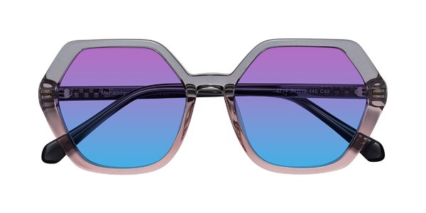Front of McFadden in Clear Gray/Clear Pink