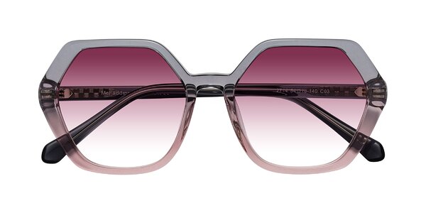 Front of McFadden in Clear Gray/Clear Pink