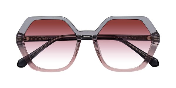Front of McFadden in Clear Gray/Clear Pink
