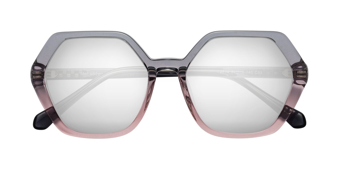 McFadden - Clear Gray/Clear Pink Flash Mirrored Sunglasses