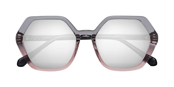 Front of McFadden in Clear Gray/Clear Pink