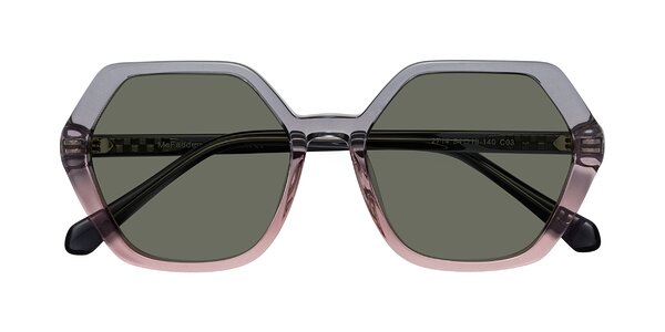 Front of McFadden in Clear Gray/Clear Pink