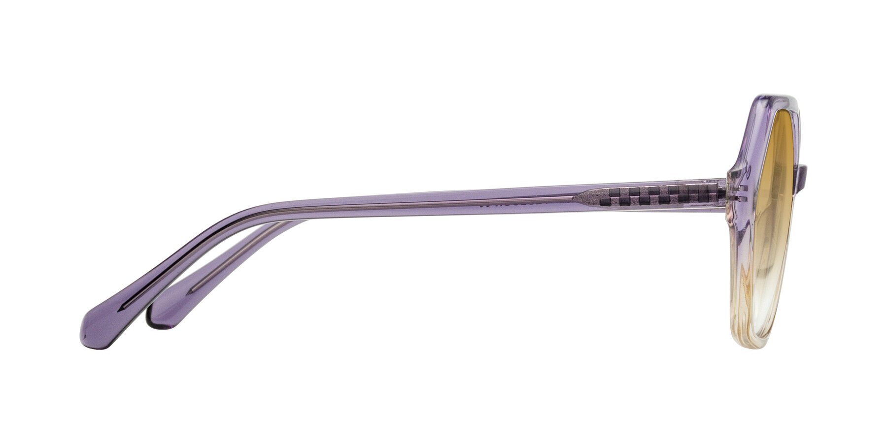 Side of McFadden in Clear Purple/Champagne with Champagne Gradient Lenses