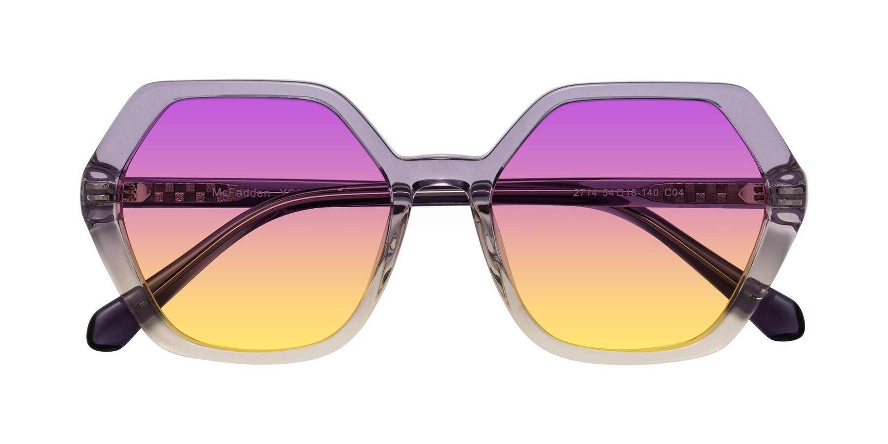 Folded Front of McFadden in Clear Purple/Champagne with Purple / Yellow Gradient Lenses