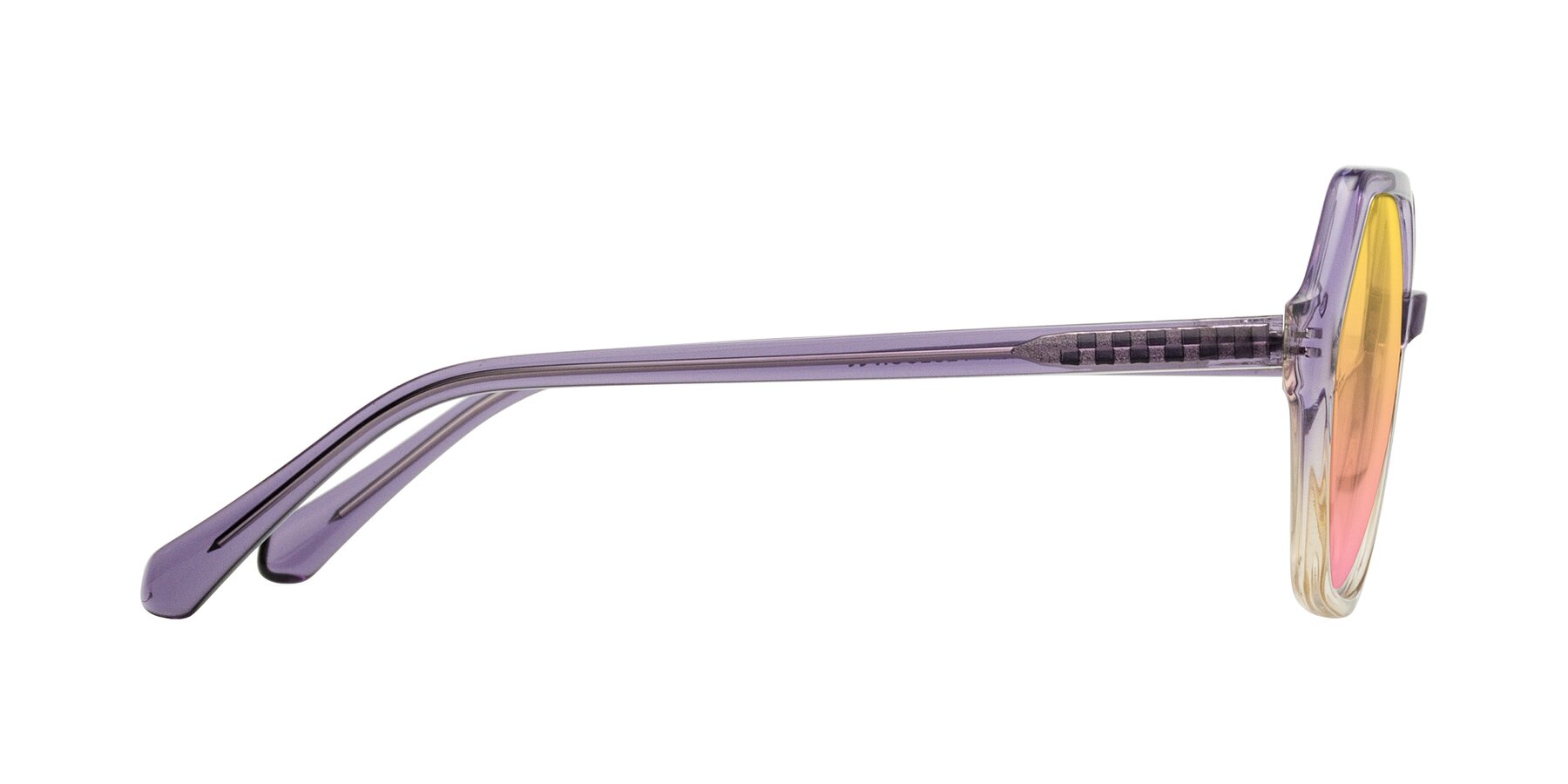 Side of McFadden in Clear Purple/Champagne with Yellow / Pink Gradient Lenses