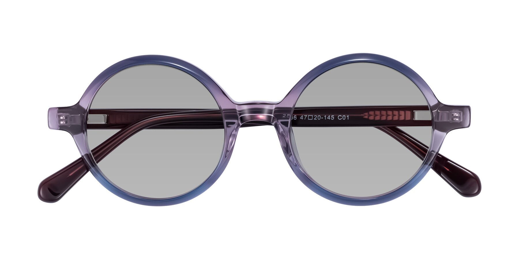 Folded Front of Serene in Faded Purple with Light Gray Tinted Lenses