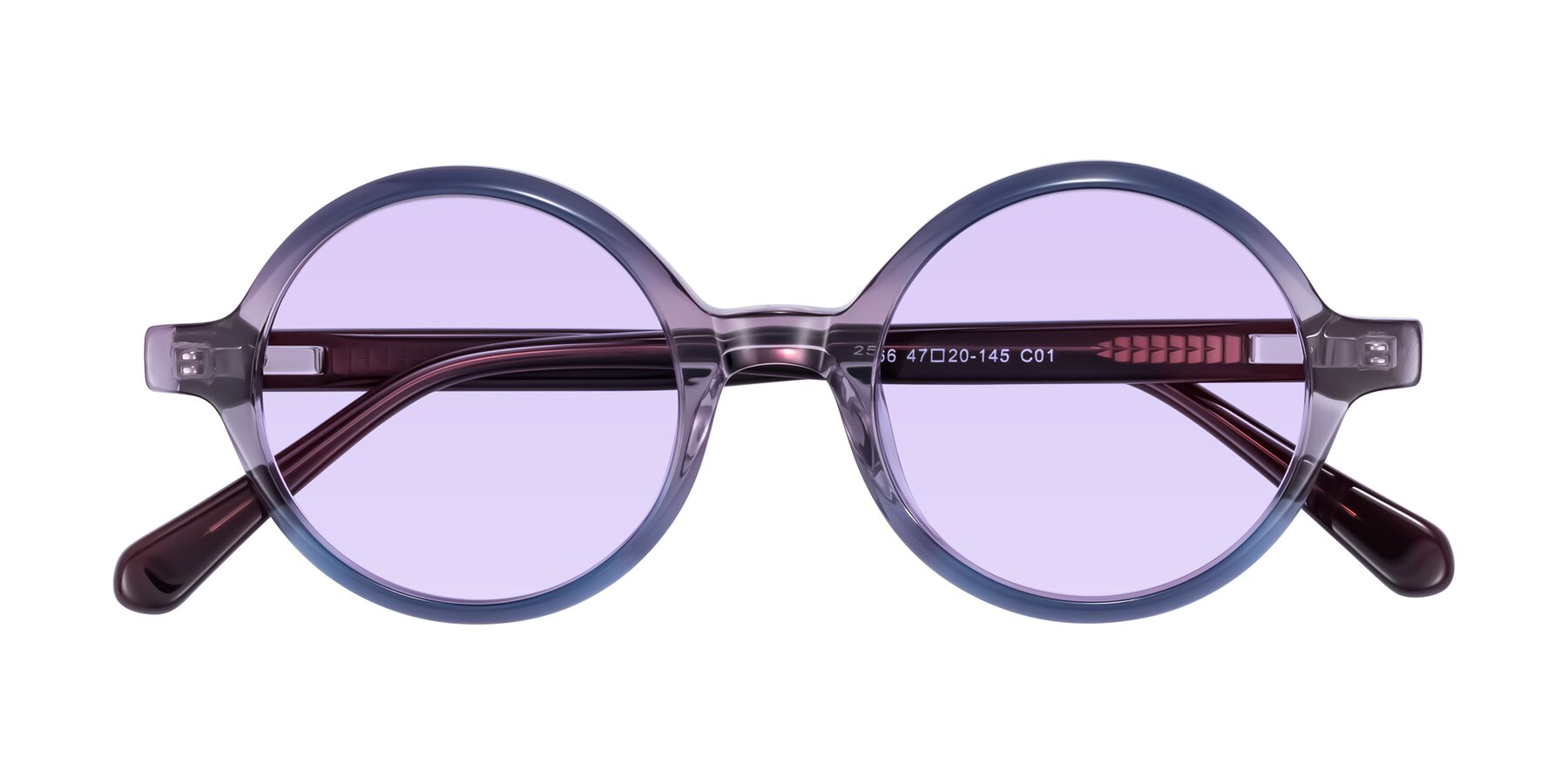 Folded Front of Serene in Faded Purple with Light Purple Tinted Lenses