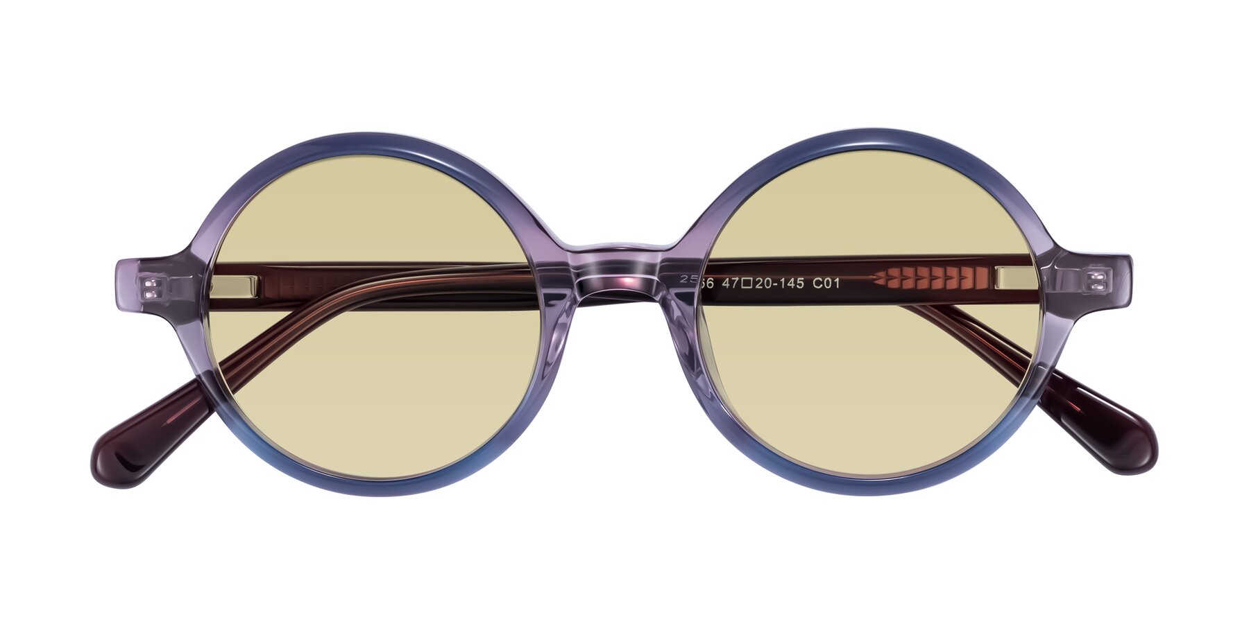 Folded Front of Serene in Faded Purple with Light Champagne Tinted Lenses