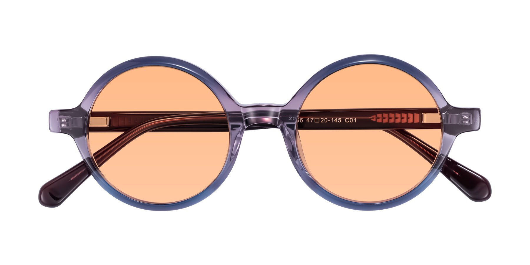Folded Front of Serene in Faded Purple with Light Orange Tinted Lenses