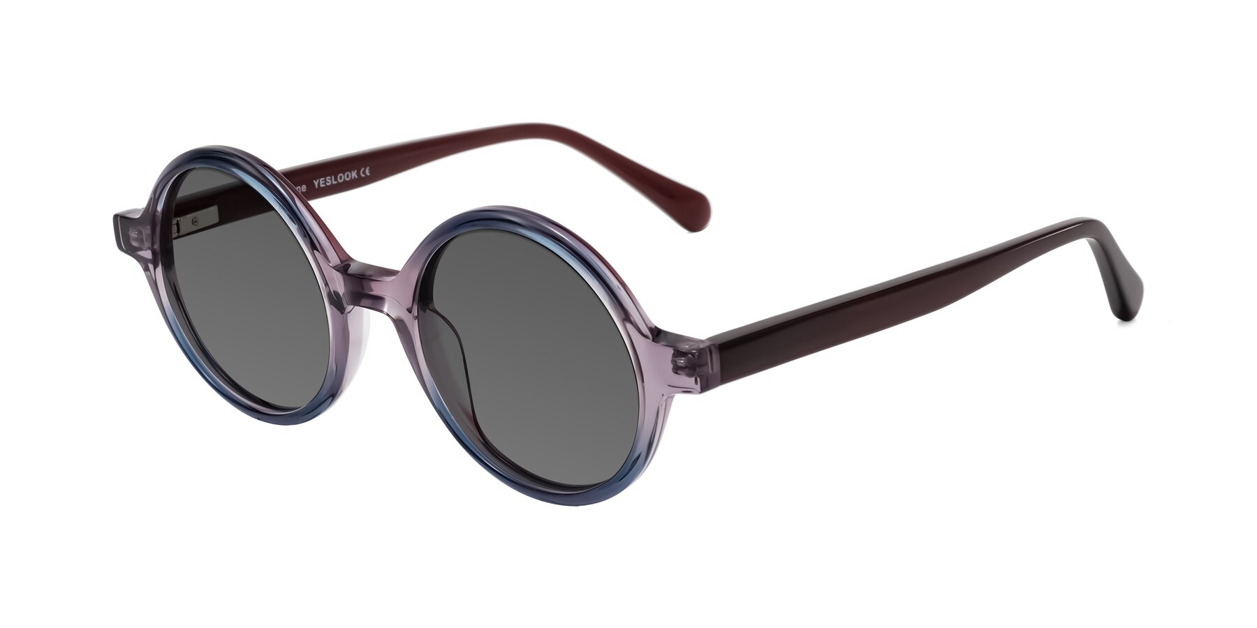 Angle of Serene in Faded Purple with Medium Gray Tinted Lenses