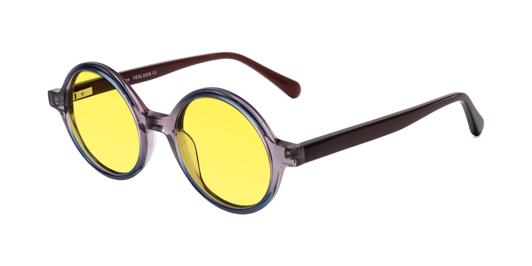 Angle of Serene in Faded Purple with Medium Yellow Tinted Lenses