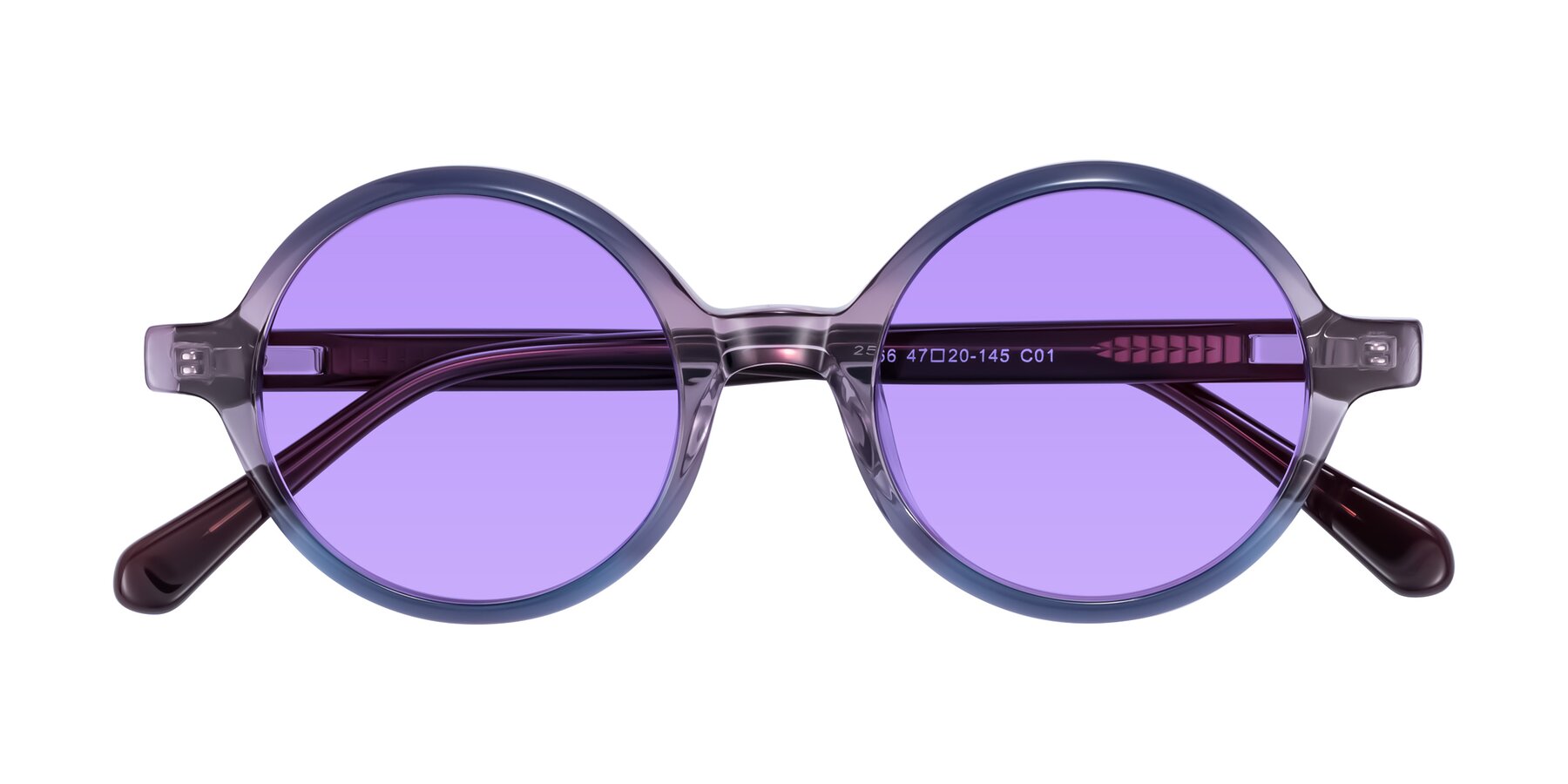Folded Front of Serene in Faded Purple with Medium Purple Tinted Lenses