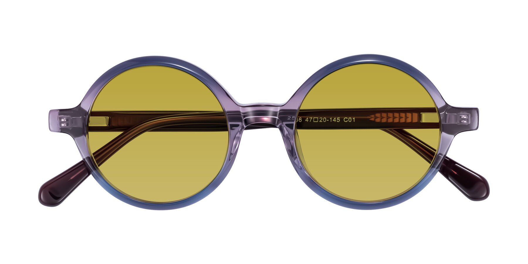 Folded Front of Serene in Faded Purple with Champagne Tinted Lenses