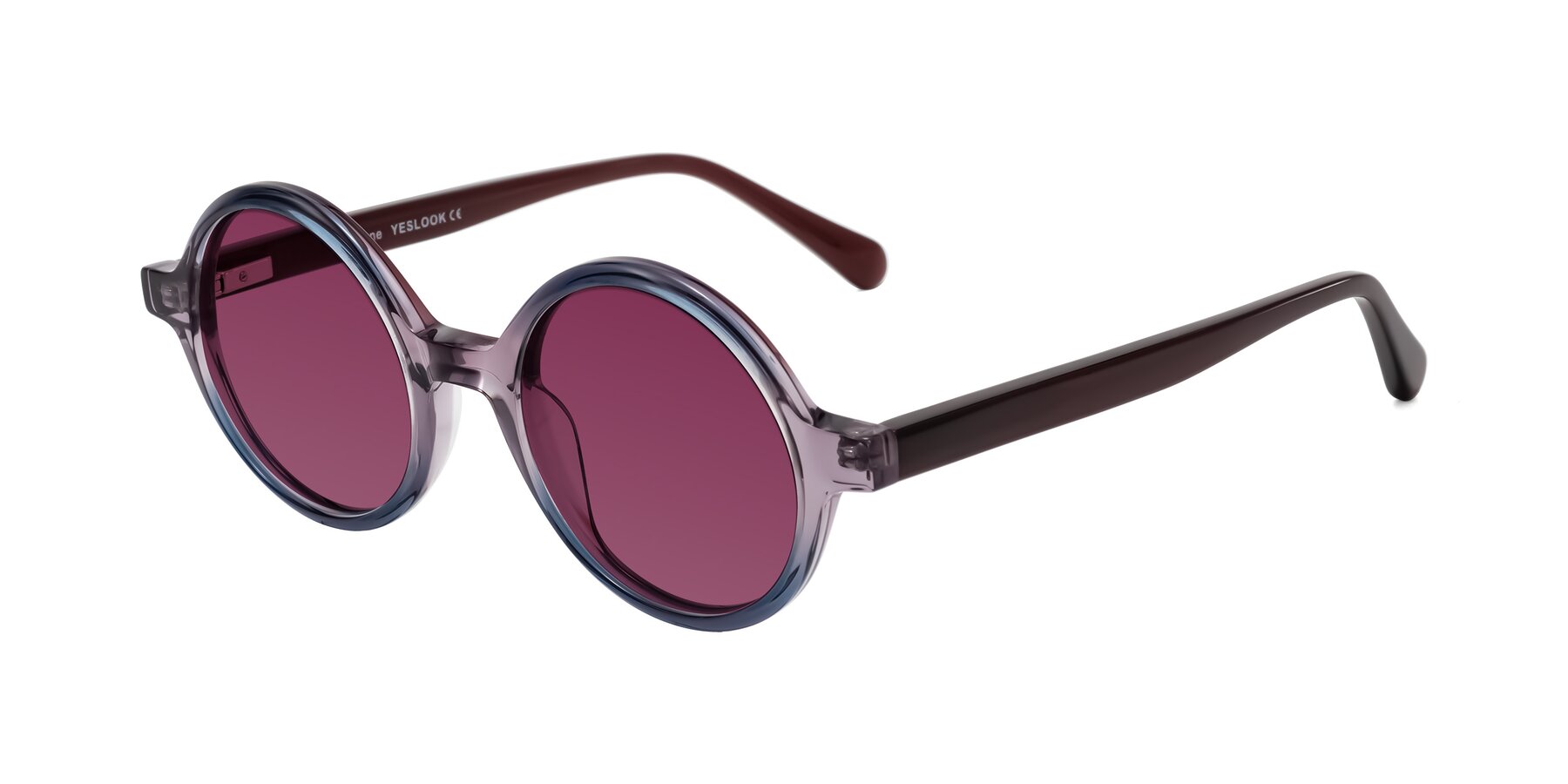 Angle of Serene in Faded Purple with Wine Tinted Lenses
