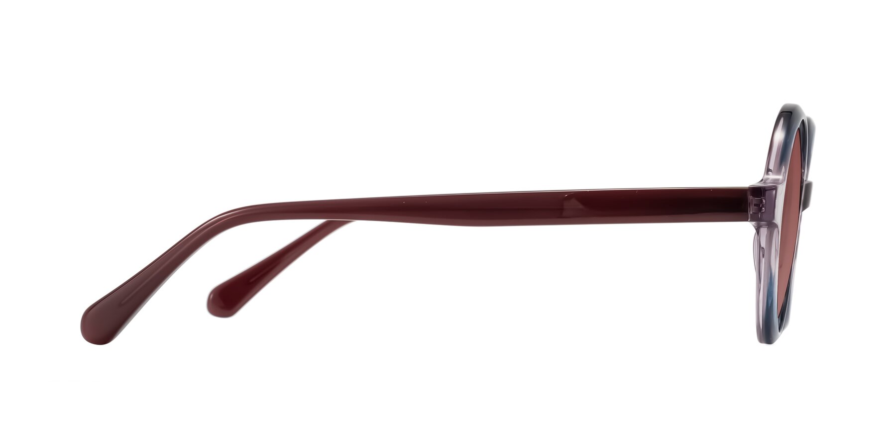 Side of Serene in Faded Purple with Garnet Tinted Lenses