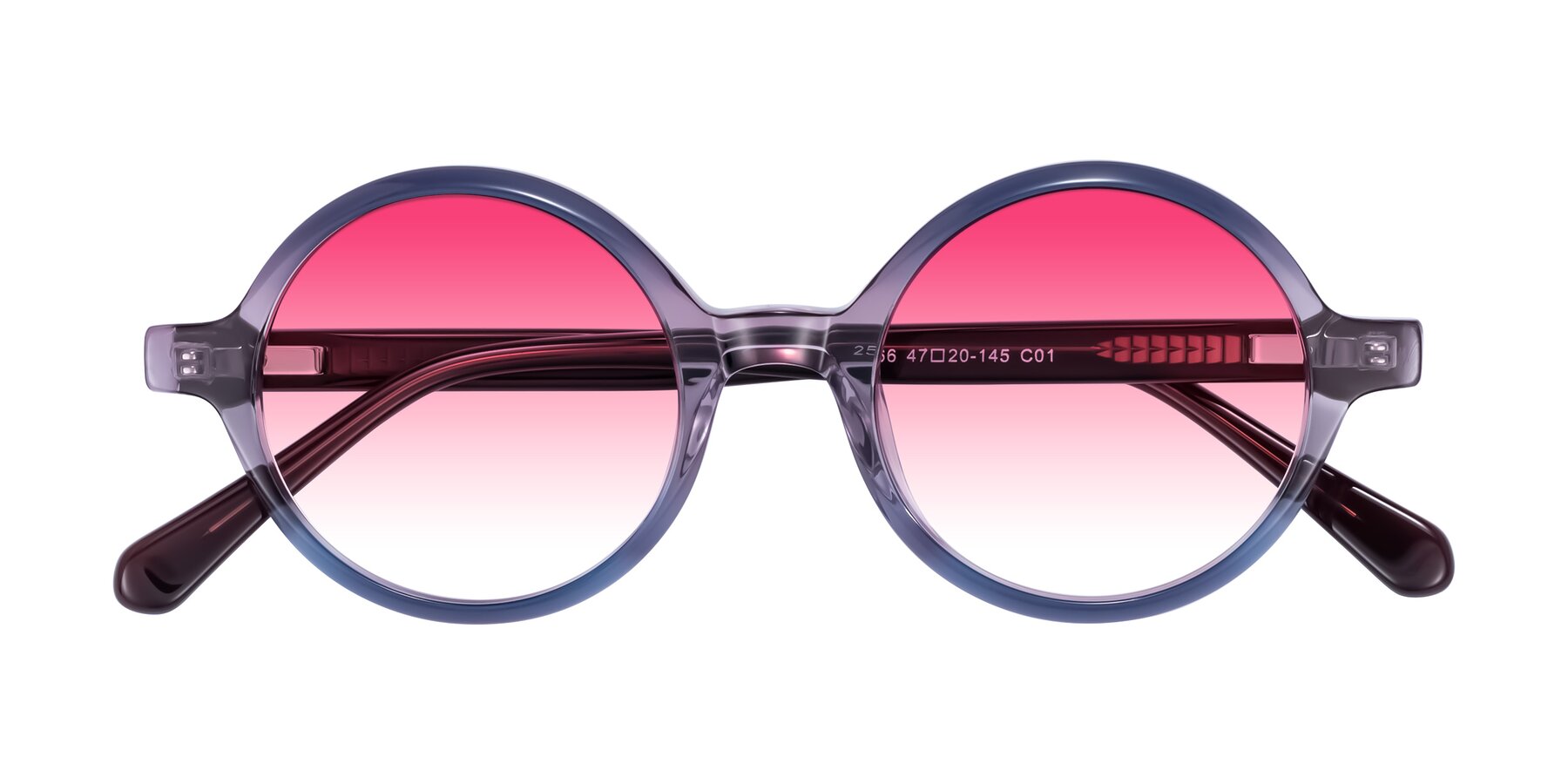 Folded Front of Serene in Faded Purple with Pink Gradient Lenses