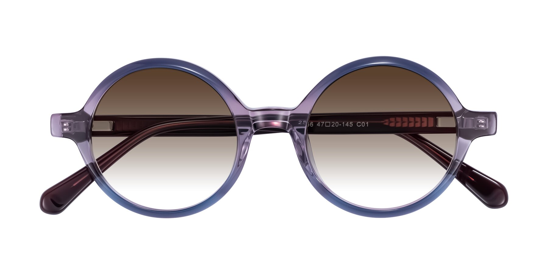 Folded Front of Serene in Faded Purple with Brown Gradient Lenses