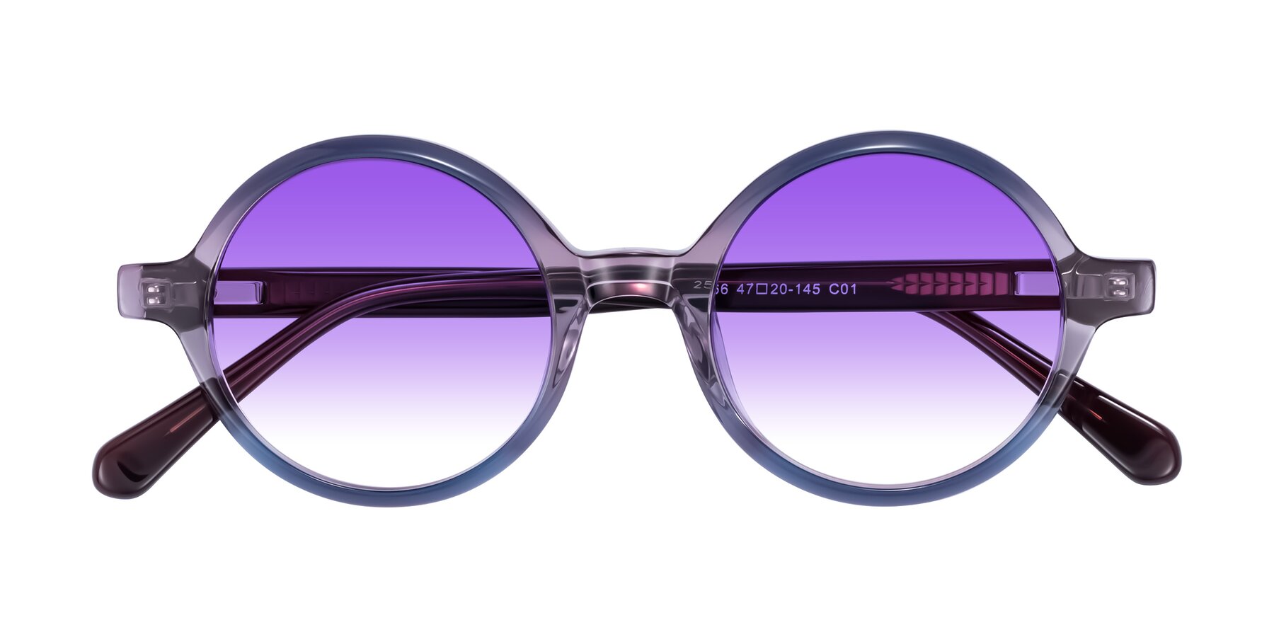 Folded Front of Serene in Faded Purple with Purple Gradient Lenses
