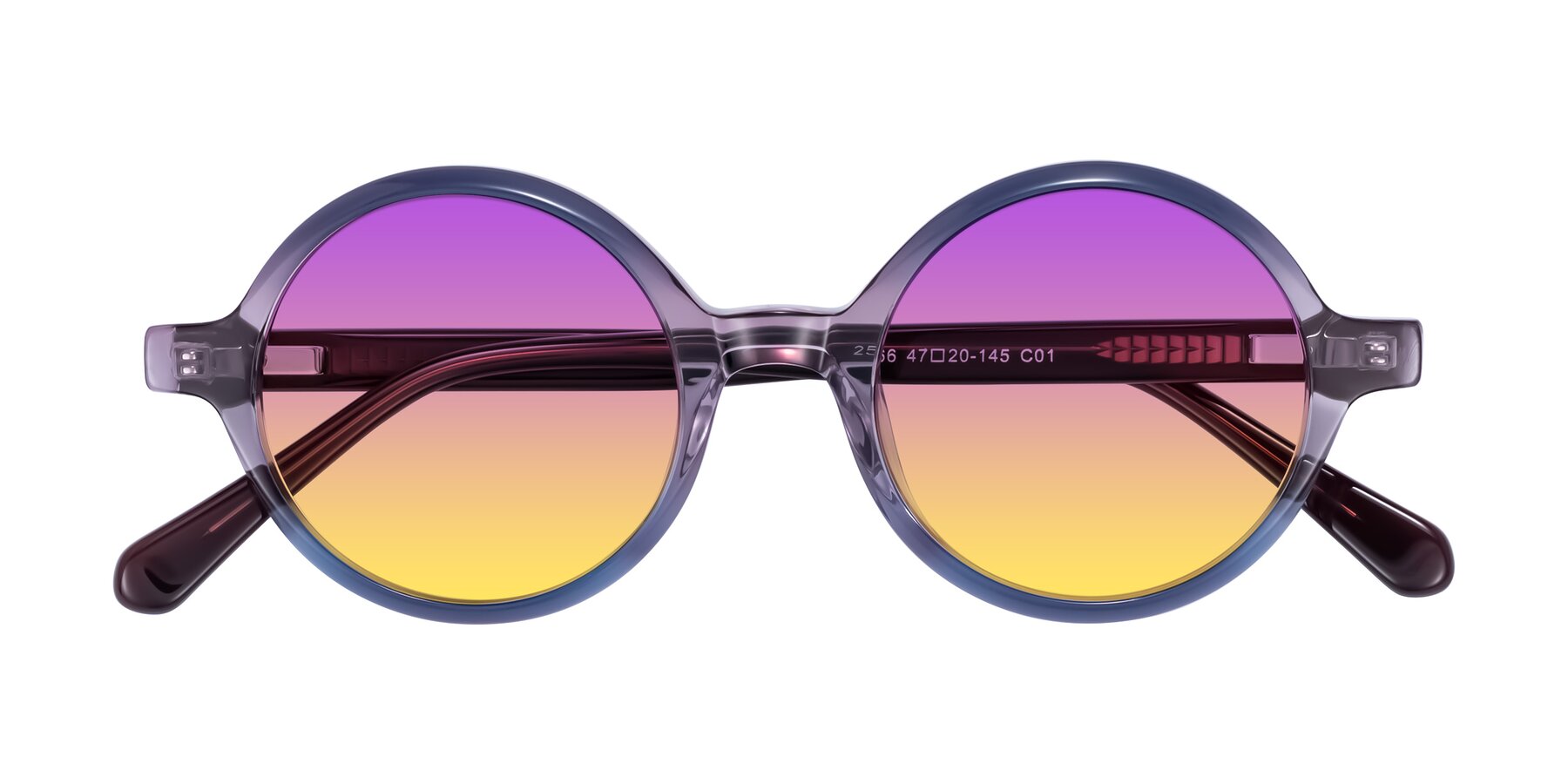Folded Front of Serene in Faded Purple with Purple / Yellow Gradient Lenses