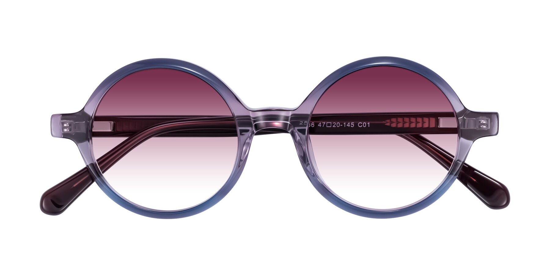 Folded Front of Serene in Faded Purple with Wine Gradient Lenses