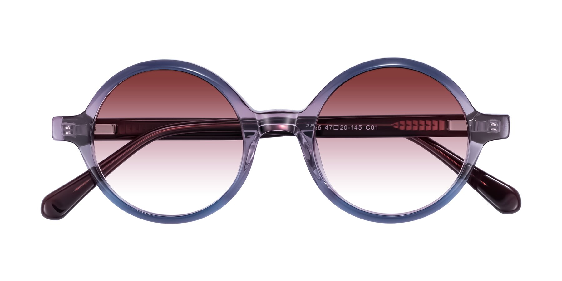 Folded Front of Serene in Faded Purple with Garnet Gradient Lenses