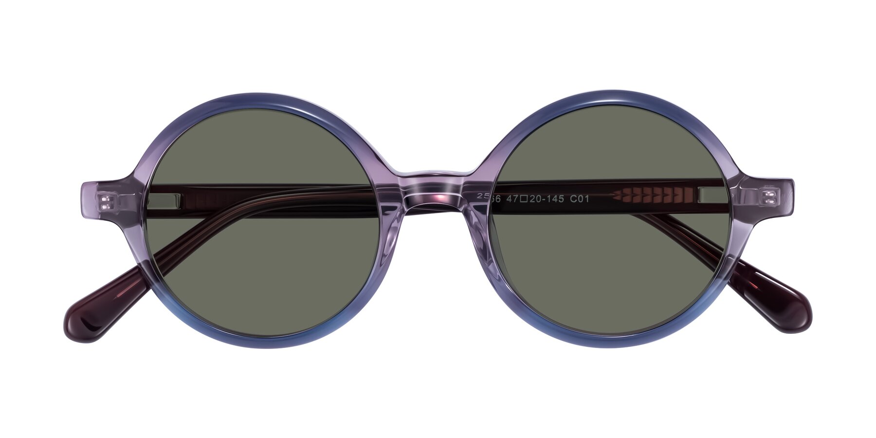 Folded Front of Serene in Faded Purple with Gray Polarized Lenses