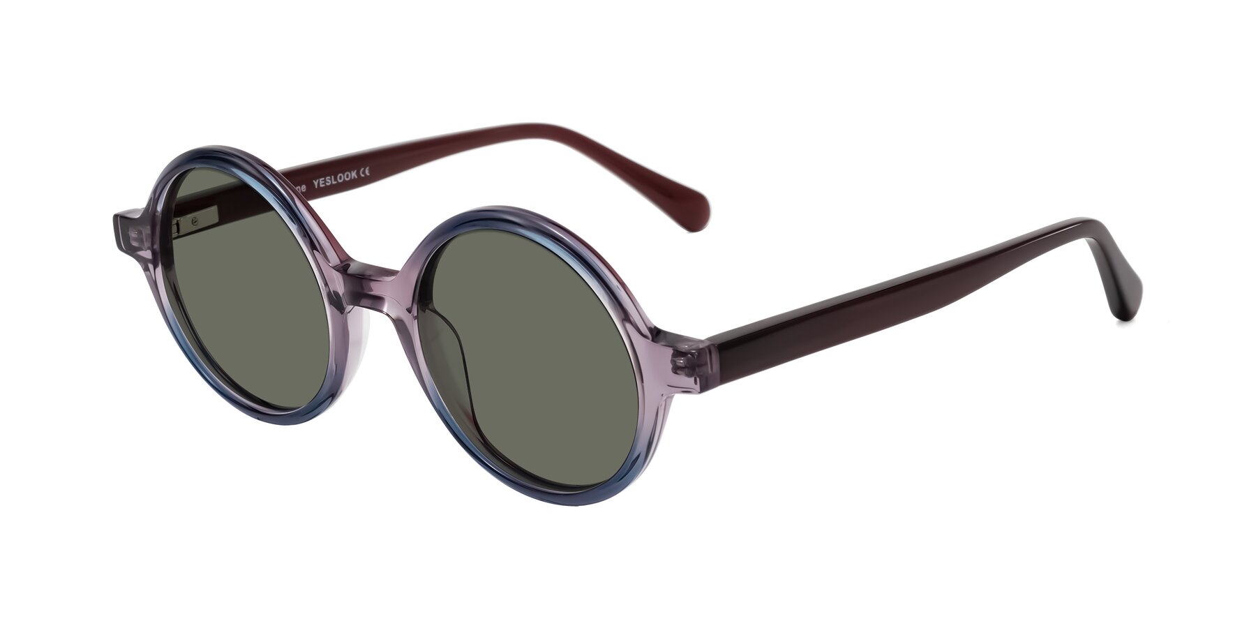 Angle of Serene in Faded Purple with Gray Polarized Lenses